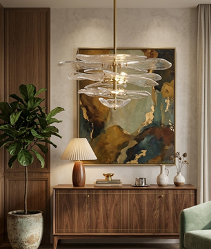 Lotus Leaf Murano Chandelier