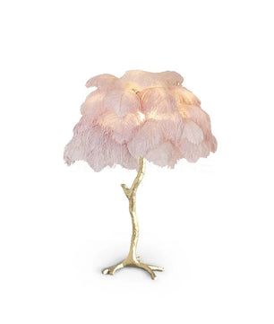 Ostrich Feather Table Lamp