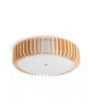 Wooden Drum Ceiling Lamp