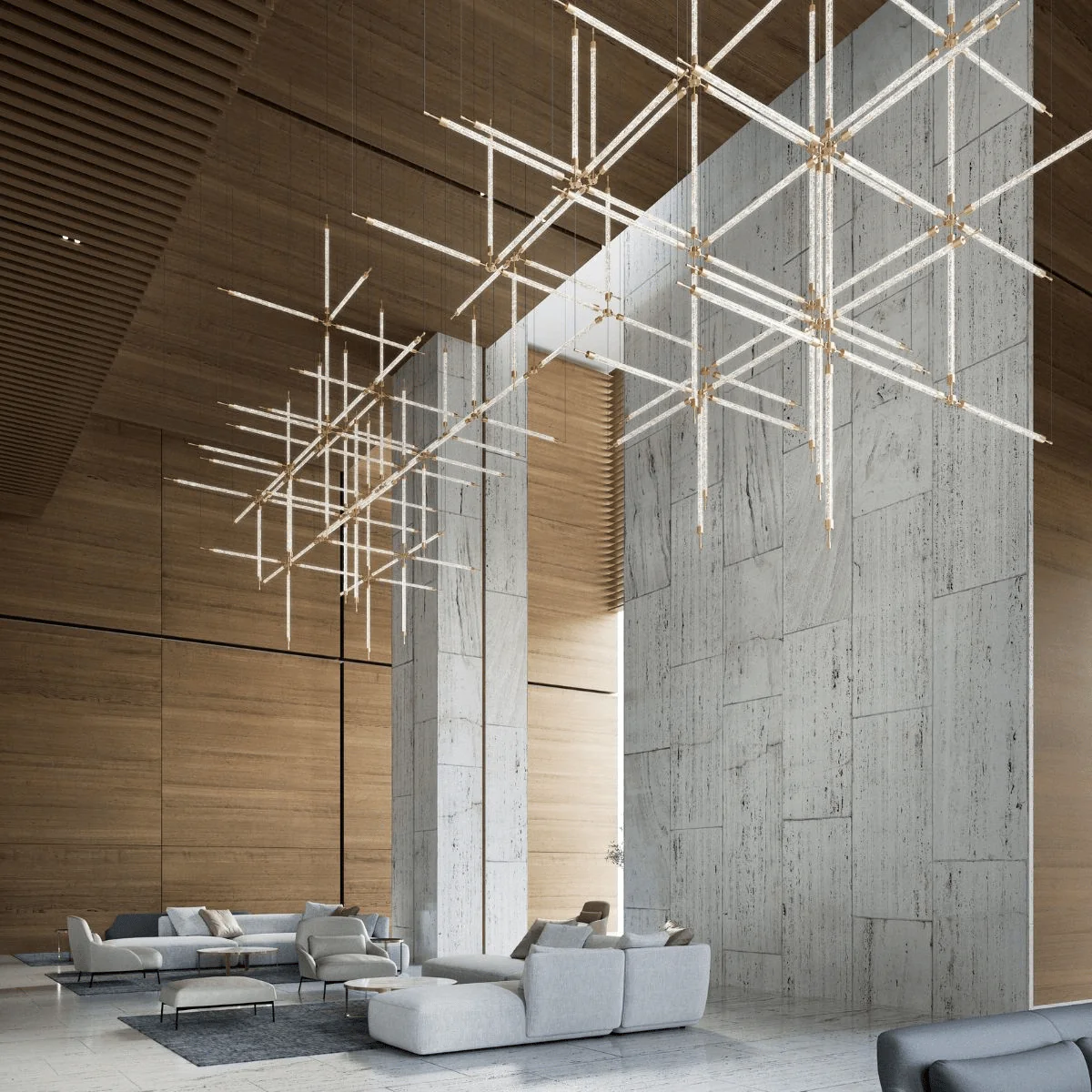 Crystal Grid Bespoken Chandelier