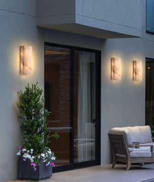 Rectangular Alabaster Wall Sconce