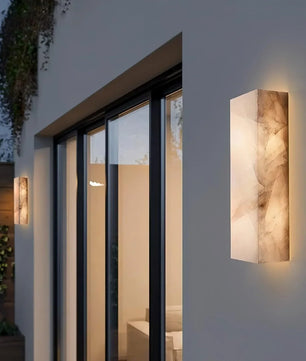 Rectangular Alabaster Wall Sconce