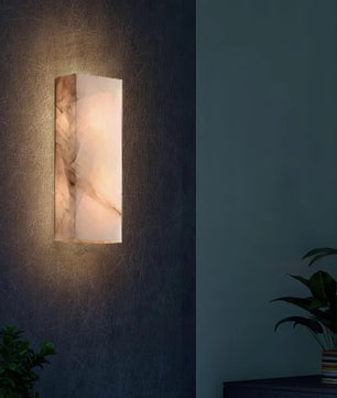 Rectangular Alabaster Wall Sconce