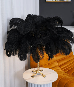 Ostrich Feather Table Lamp