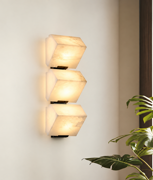 Alabaster Cube Wall Sconce
