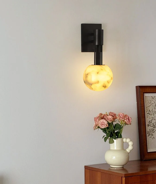 The Volterra Alabaster Orb Sconce