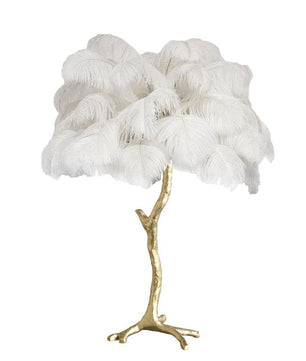 Ostrich Feather Table Lamp