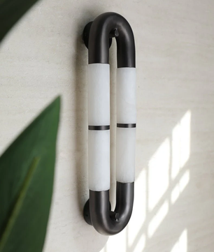 The Volterra Dual-Crescent Alabaster Sconce