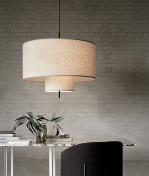 Lino Tiered Linen Drum Pendant