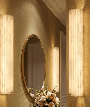 Colonna Fluted Alabaster Wall Sconce