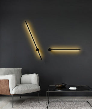 مصباح حائط LED خطي صناعي أسود قابل للتعتيم S76