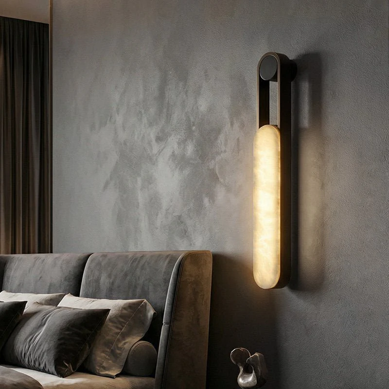 Minimalist Oblong Alabaster Wall Lamp
