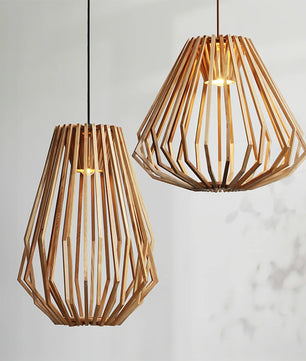 Wood Cage Pendant Lamp