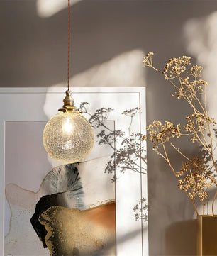 Crackle Glass Pendant Light