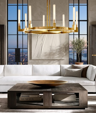 Brass Foundry Ring Chandelier