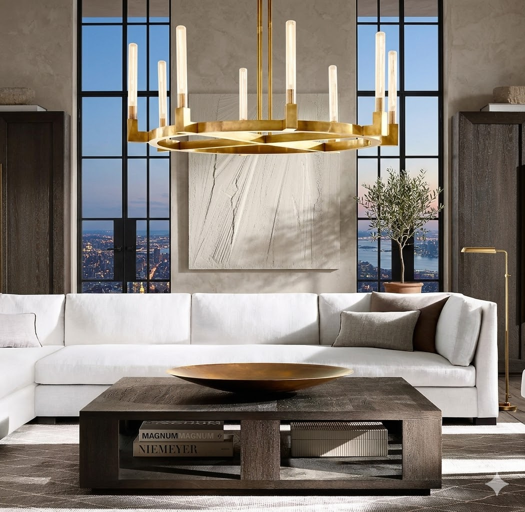 Brass Foundry Ring Chandelier