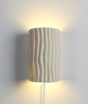 Pleated Resin Plug In Wall Lamp