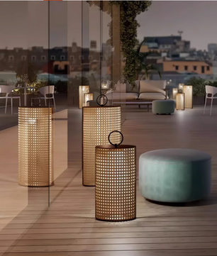 Outdoor Portable Rattan Solar Lamp