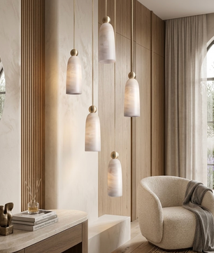 Cara Alabaster & Copper Pendant Light