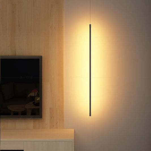 Kitchen Bedside LED Linear Black Pendant Light Fixture