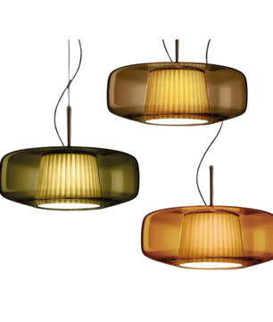 Plisse Pleated  Glass Pendant Light
