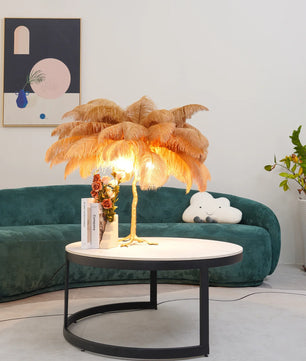 Ostrich Feather Table Lamp