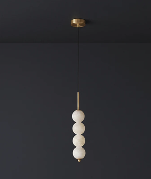 Alabaster Bead Pendant Light