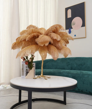Ostrich Feather Table Lamp