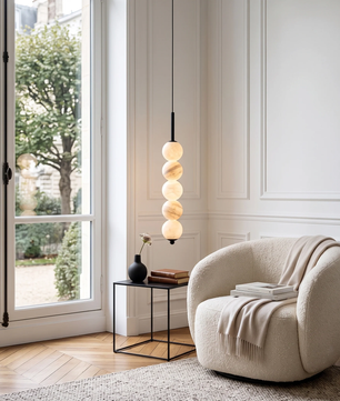 Alabaster Bead Pendant Light