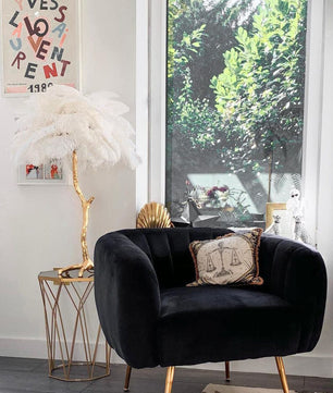 Ostrich Feather Table Lamp