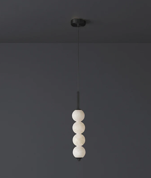 Alabaster Bead Pendant Light