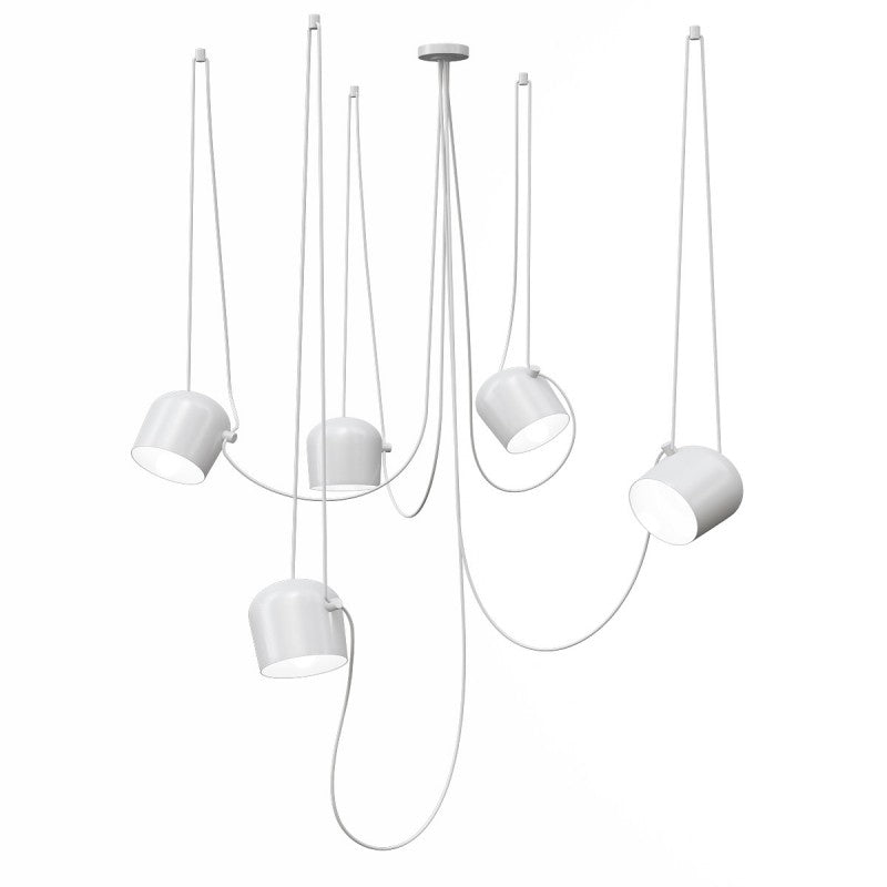 Aim Pendant Light white single head 18cm front view