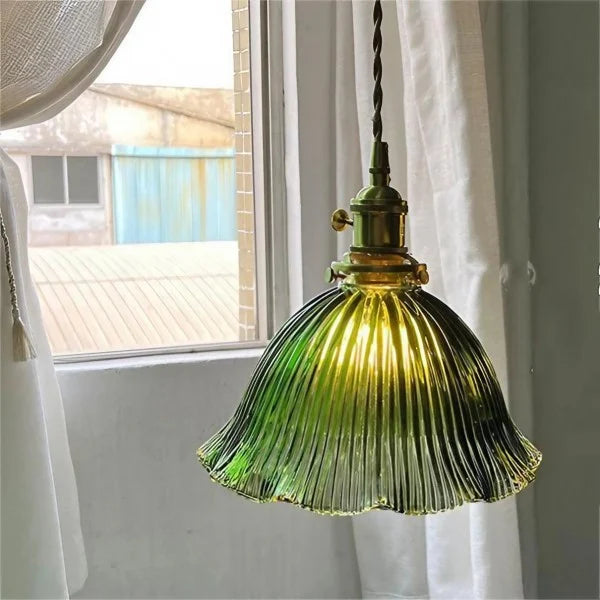 مصباح معلق زجاجي على شكل زهرة نورديك ريترو S45