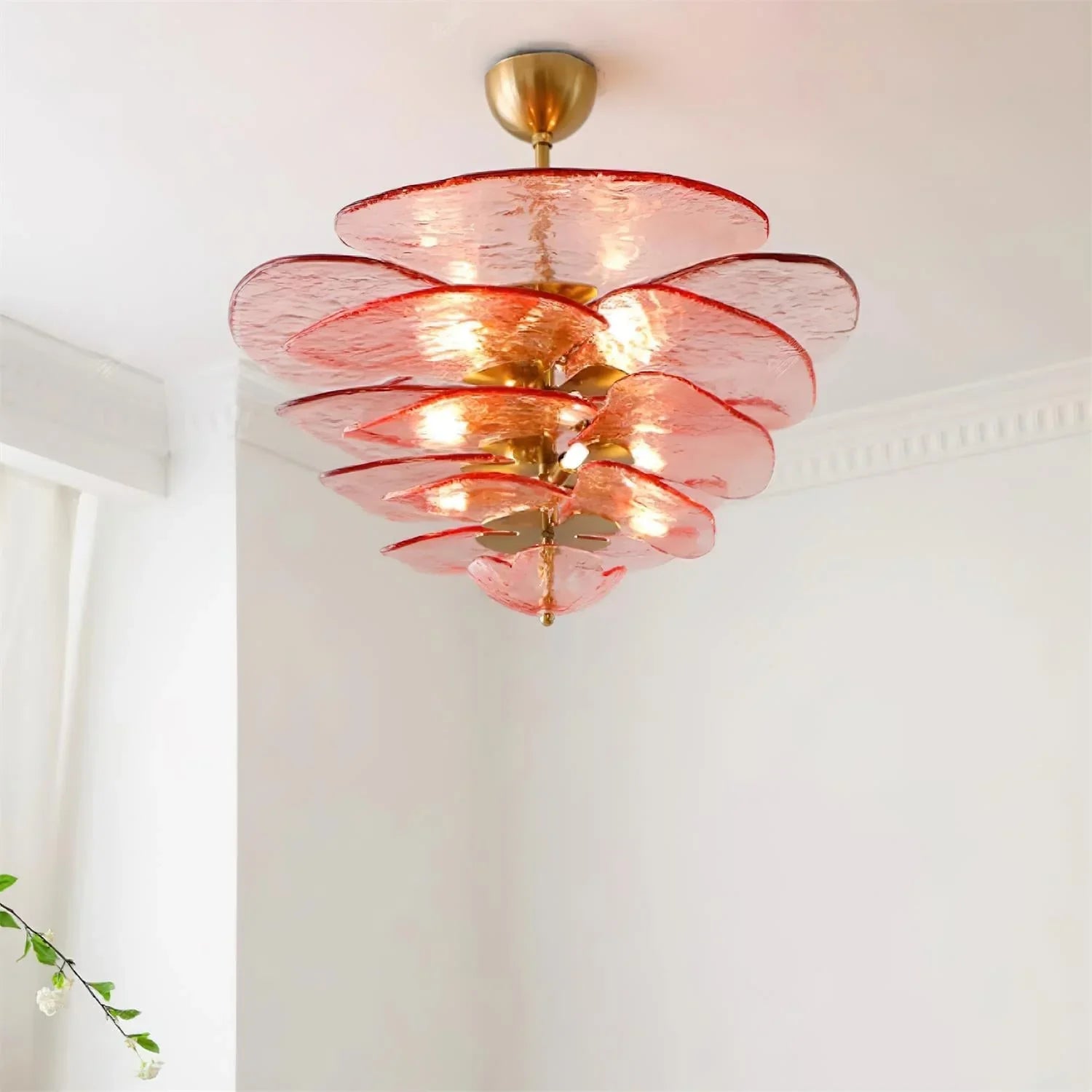 Lotus Leaf Murano Chandelier