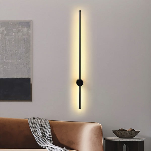 مصباح حائط LED خطي صناعي أسود قابل للتعتيم S76