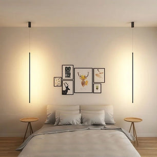 Kitchen Bedside LED Linear Black Pendant Light Fixture