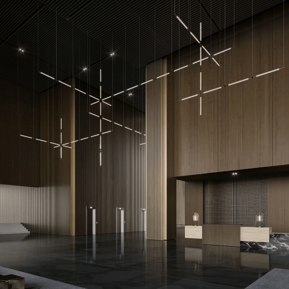 Crystal Grid Bespoken Chandelier