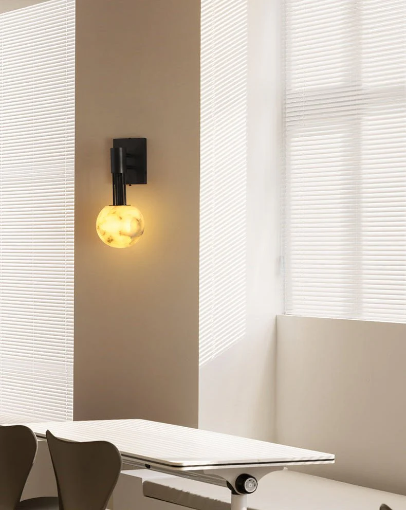 The Volterra Alabaster Orb Sconce