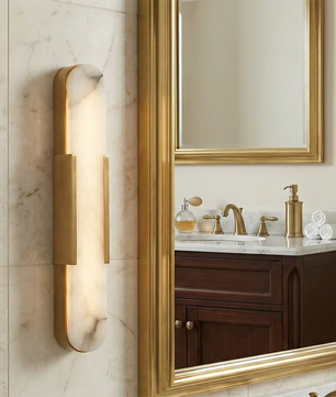 Stelo Alabaster Elongated Wall Sconce