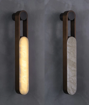 Minimalist Oblong Alabaster Wall Lamp