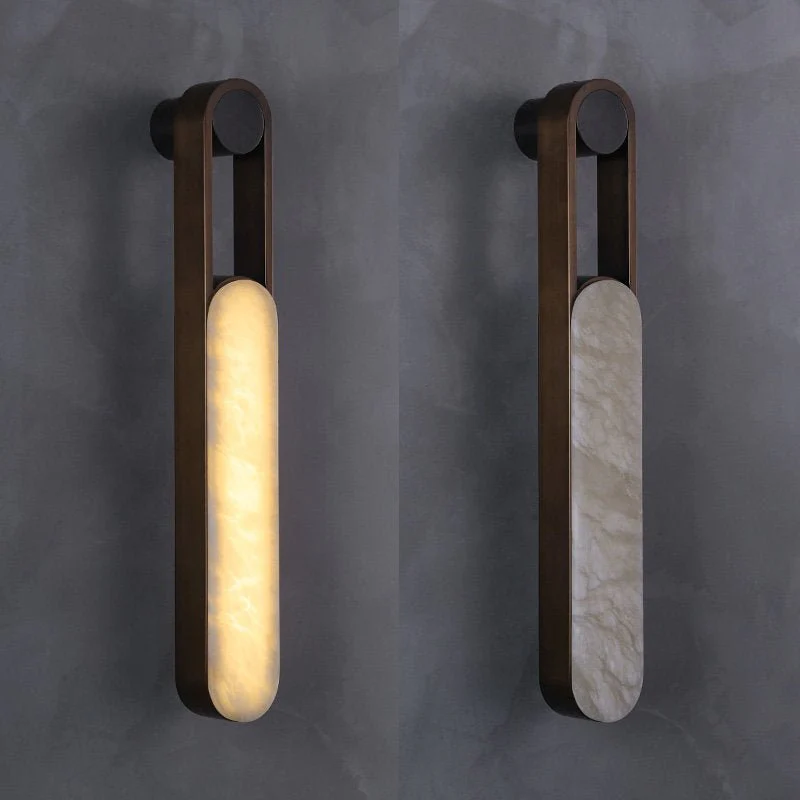 Minimalist Oblong Alabaster Wall Lamp