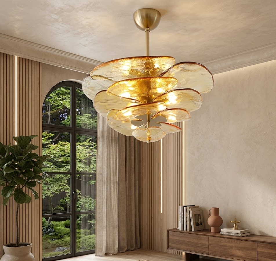 Lotus Leaf Murano Chandelier