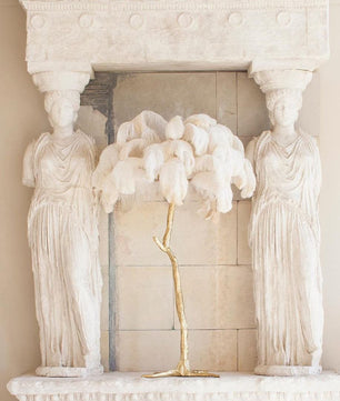 Ostrich Feather Table Lamp