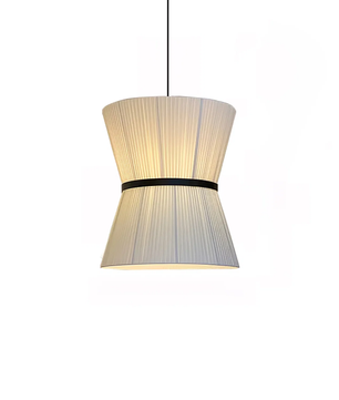 Pleated Linen Hourglass Pendant Light