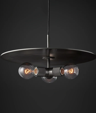 Brass & Clear Glass Pendant Light