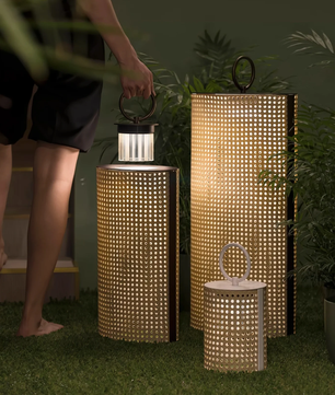Outdoor Portable Rattan Solar Lamp
