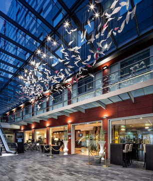 Flying Glass Feather Chandelier