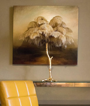 Ostrich Feather Table Lamp