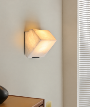 Alabaster Cube Wall Sconce