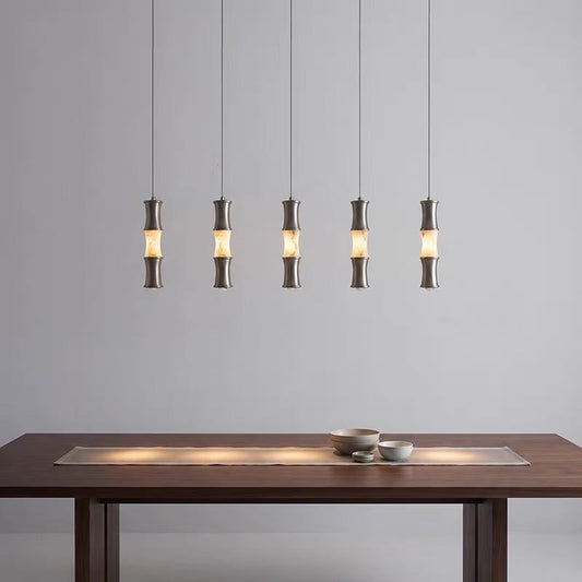 Tallo Alabaster Bamboo Pendant Light